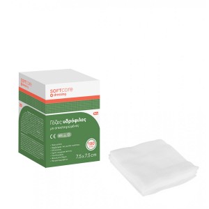 Γάζες non woven Soft Care 7,5 x 7,5cm 4ply (100 τεμ)